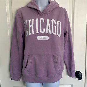 Abercrombie Kids “Chicago” pink/lavender sweatshirt hoodie size 13-14